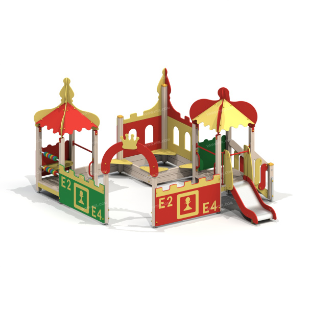 004287 - Песочный дворик с горкой «Шахматный клуб» - детальное фото