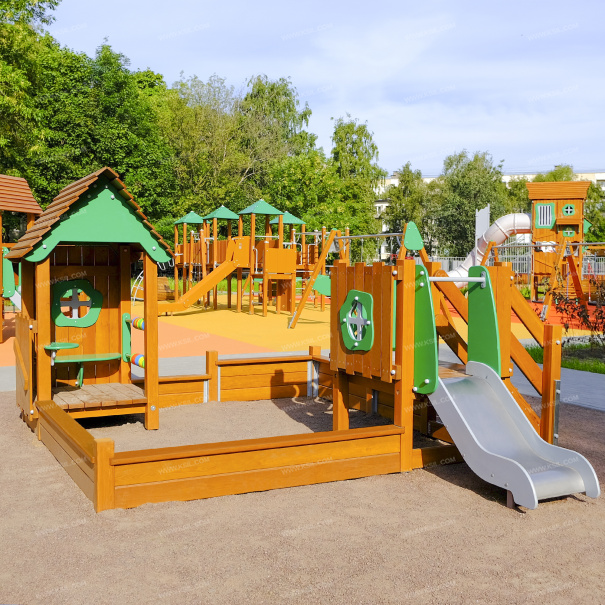 004357 - Песочный дворик с горкой «LARIX» - фото пример 3