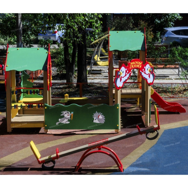 004281 - Песочный дворик с горкой «Лесная сказка» - фото пример 3