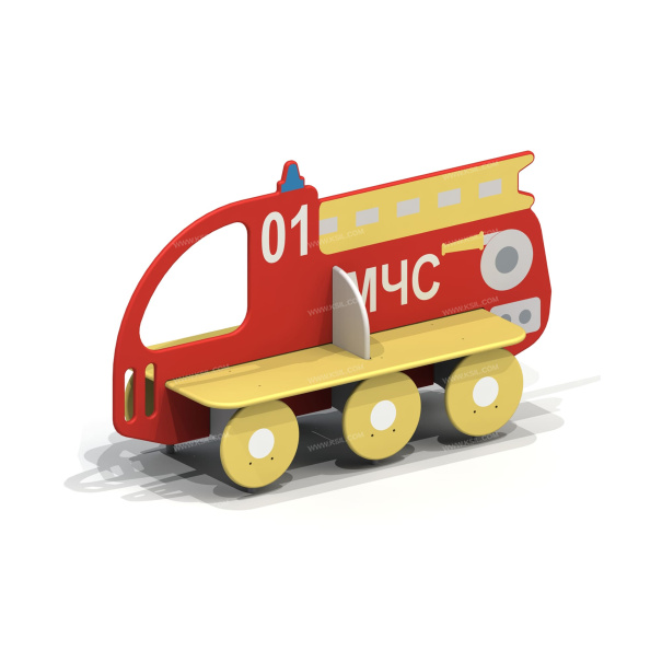 002411 - Скамейка детская «Пожарная машина МЧС» - детальное фото
