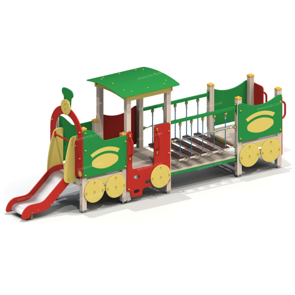004422 - Детский игровой комплекс «Паровозик с вагончиком» - детальное фото