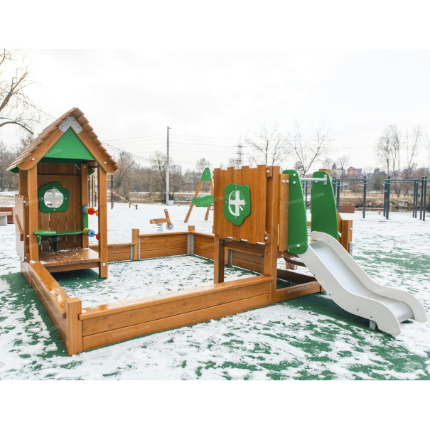 004357 - Песочный дворик с горкой «LARIX» - фото пример 2