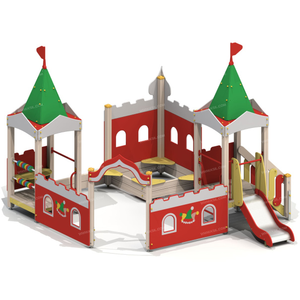 004290 - Песочный дворик с горкой «Кремль» - детальное фото