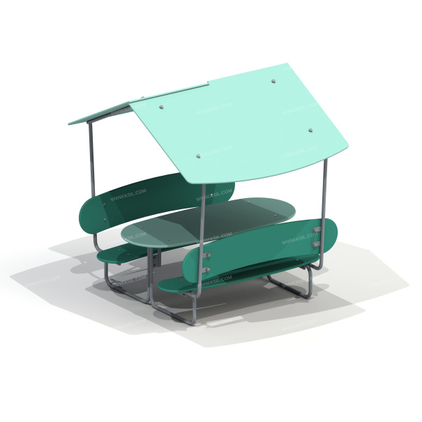 002603 - Стол со скамьями и навесом - детальное фото