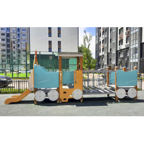 004422 - Детский игровой комплекс «Паровозик с вагончиком» - фото пример 1