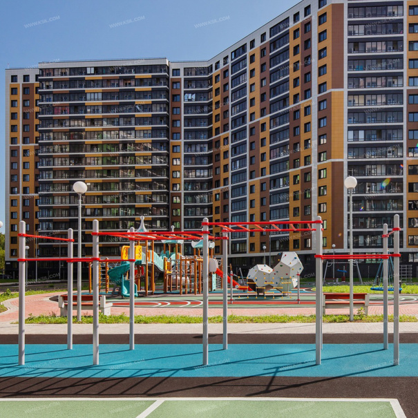 006458 - Рукоход двойной двухуровневый и 6 турников - фото пример 1