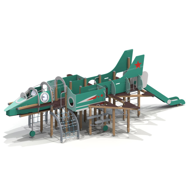 004437 - Детский игровой комплекс «Военный самолёт» - детальное фото