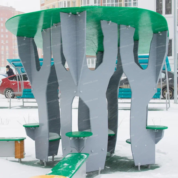 004352 - Песочный дворик «Домики в лесу» - фото пример 4