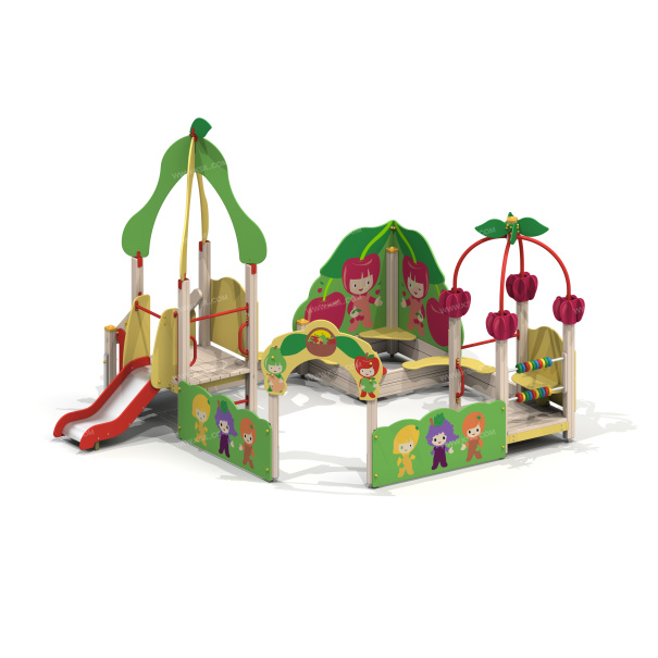 004278 - Песочный дворик с горкой «Фруктовый сад» - детальное фото