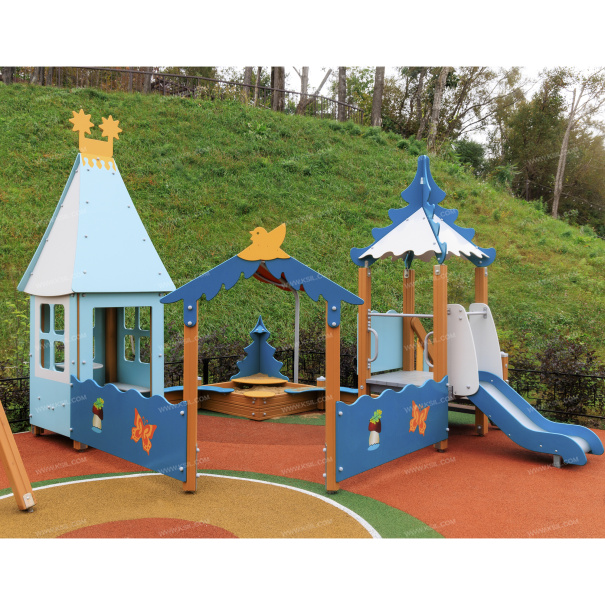 004280 - Песочный дворик с горкой «Домик на опушке» - фото пример 2