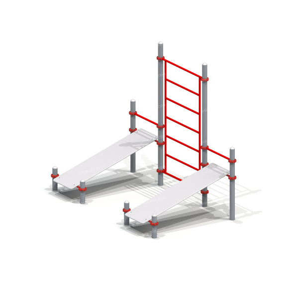 006462 - Комплекс из 2 скамеек для пресса и шведской стенки - детальное фото